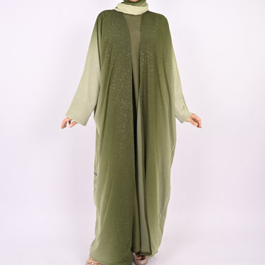 Ombre Green - Glitter Abaya Set