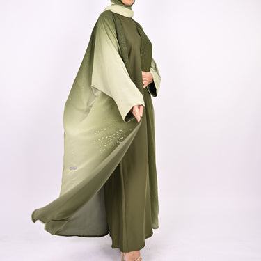 Ombre Green - Glitter Abaya Set