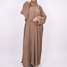 Latte Pleated Batwing Abaya