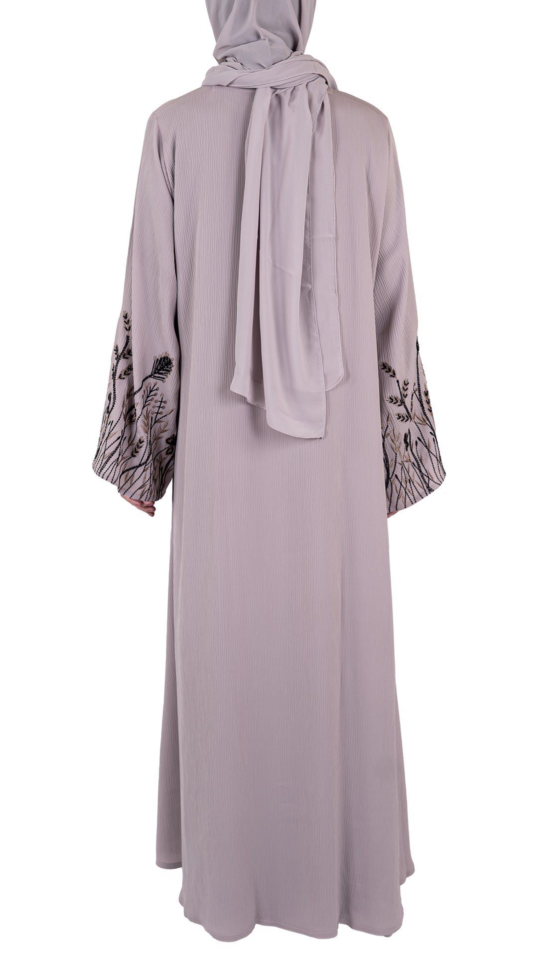 Mink Premium Korean Nida Embroidered and Embellished Abaya