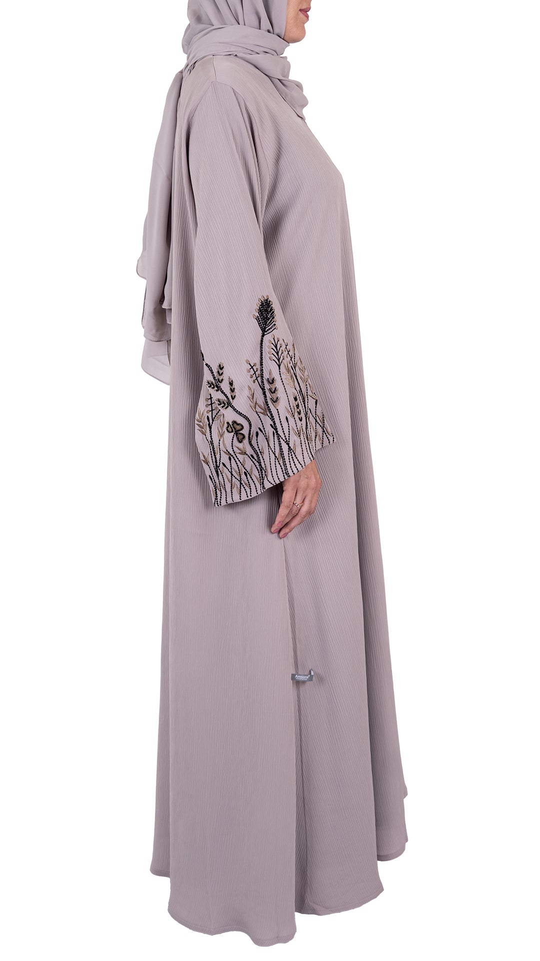 Mink Premium Korean Nida Embroidered and Embellished Abaya
