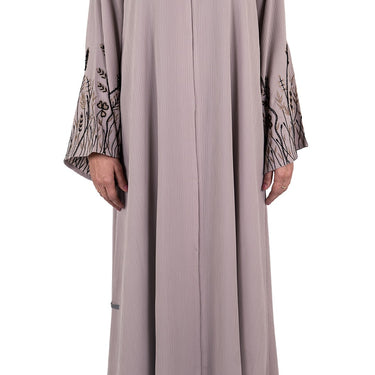 Mink Premium Korean Nida Embroidered and Embellished Abaya