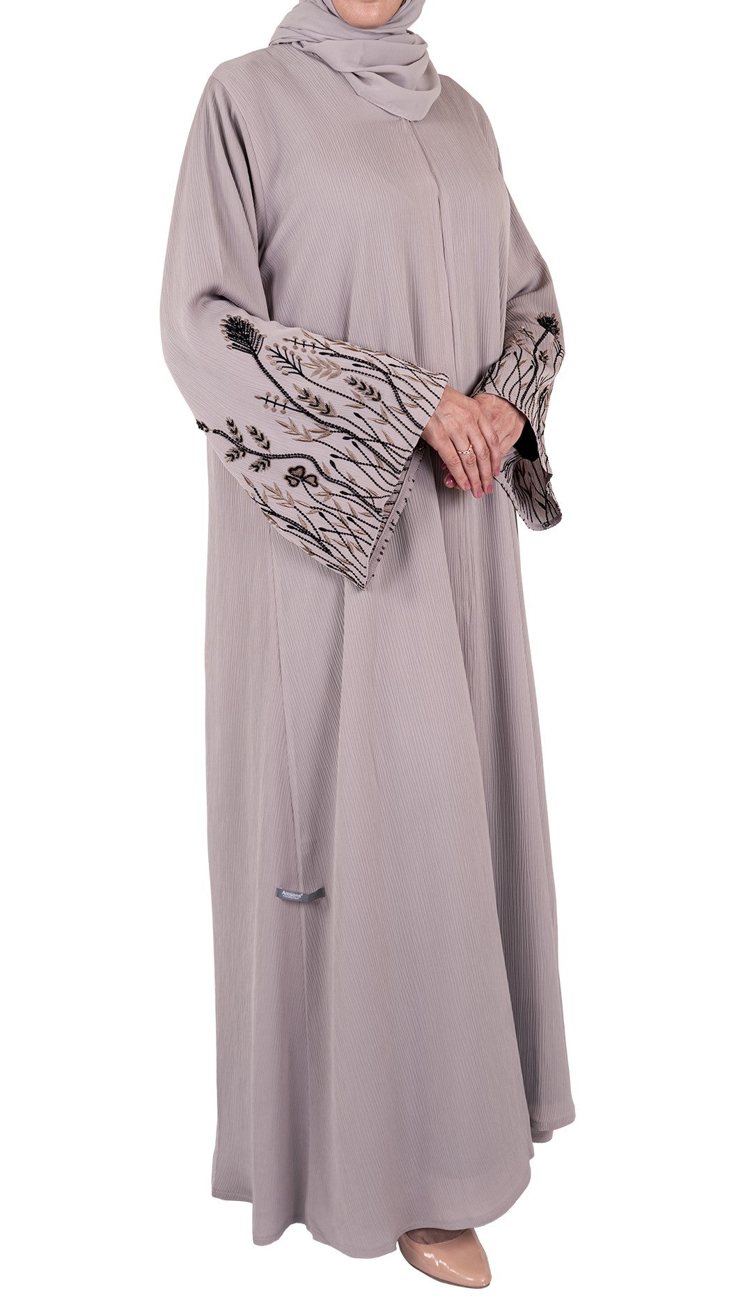 Mink Premium Korean Nida Embroidered and Embellished Abaya