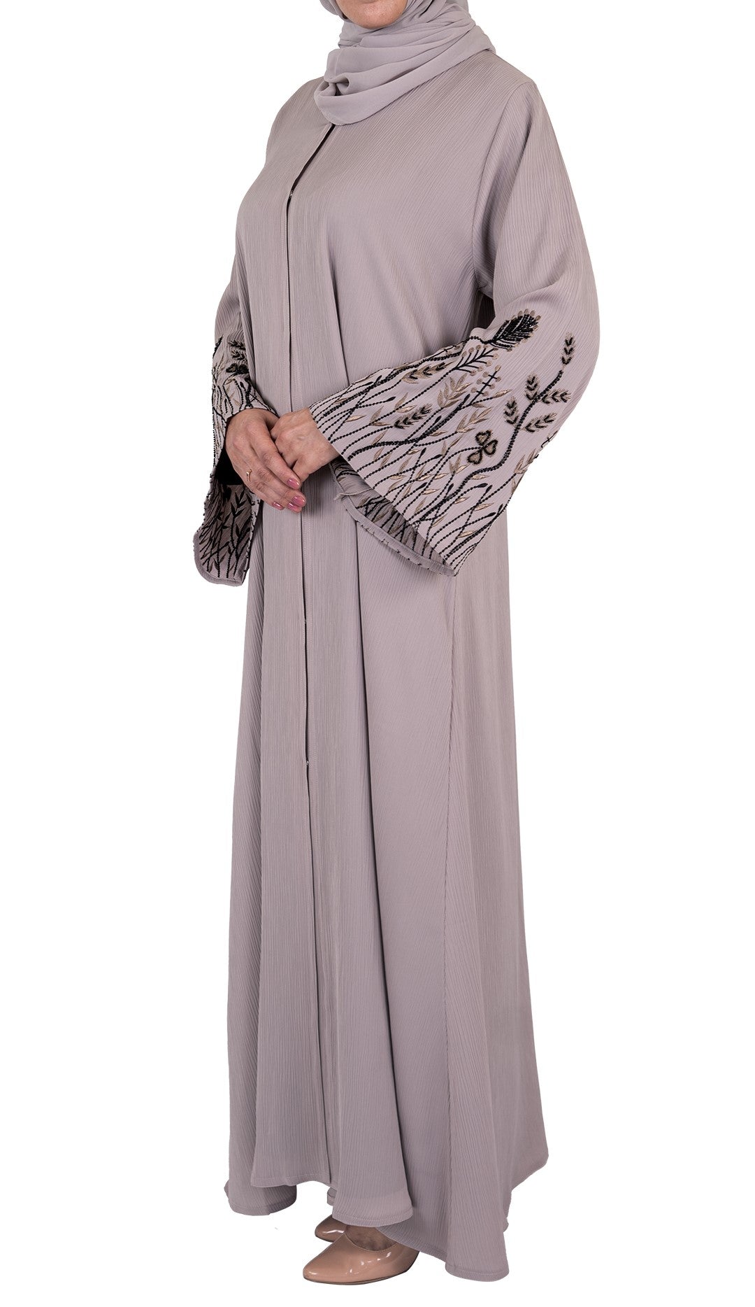 Mink Premium Korean Nida Embroidered and Embellished Abaya