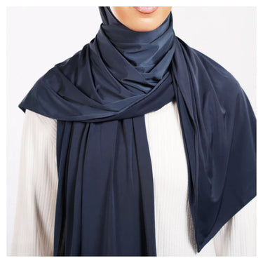 Navy Liquid Jersey Hijab