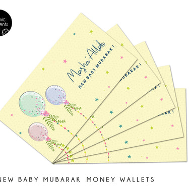 Money Wallets - Masha'Allah New Baby Mubarak - Pack of 5