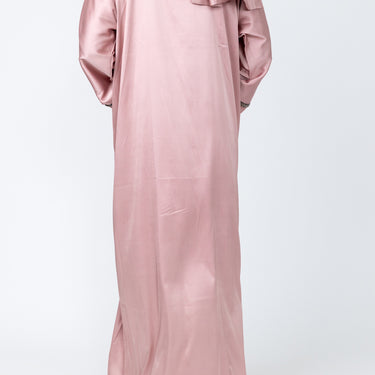 Sultana Satin Embellished Abaya - Pink