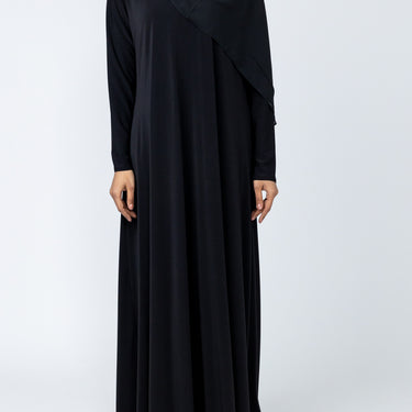 Basic Jersey Abaya - Black