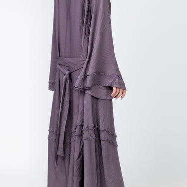 Leya Embellished Flared Abaya - Mauve