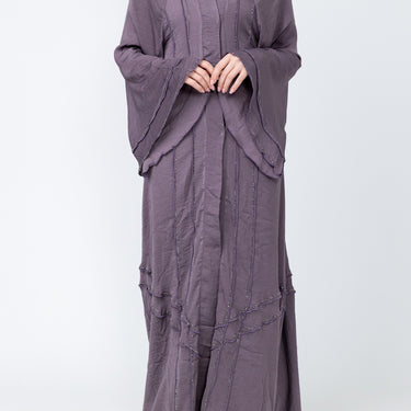 Leya Embellished Flared Abaya - Mauve