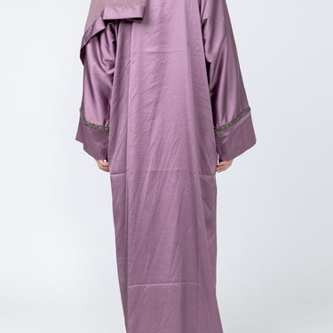 Sultana Satin Embellished Abaya - Lavender