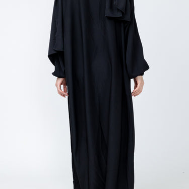 Instant Prayer Abaya with Mid Zip - Black