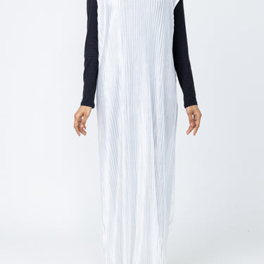 Pleated Slip Dress - White