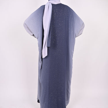 Ombre Blue Glitter Abaya Set