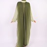 Ombre Green Glitter Abaya Set