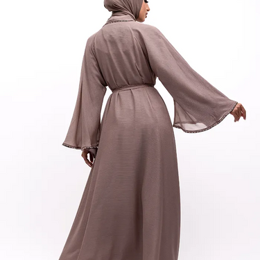 Mocha - Makeba Organza Abaya Set