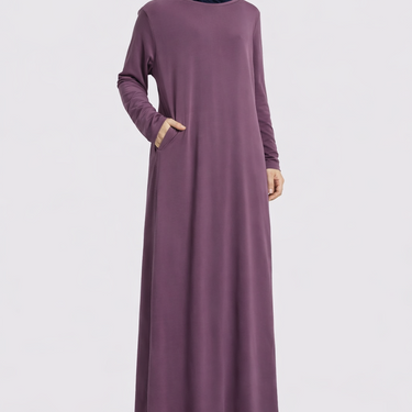 Dark Mauve Inigo Jersey Abaya