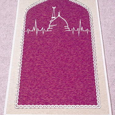 Magenta Luxury Double-Sided Chenille Prayer Mat – Mosque Heartbeat Design