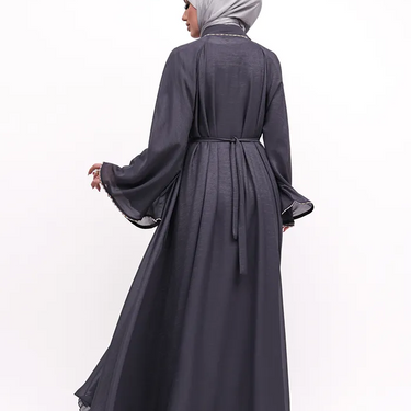 Grey - Makeba Organza Abaya Set