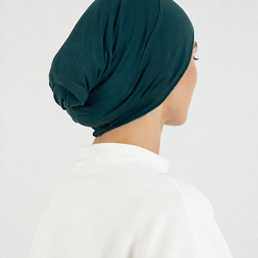 Teal Single Stitched Modal Hijab & Cap Set
