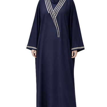 Navy Embellished Farasha Abaya
