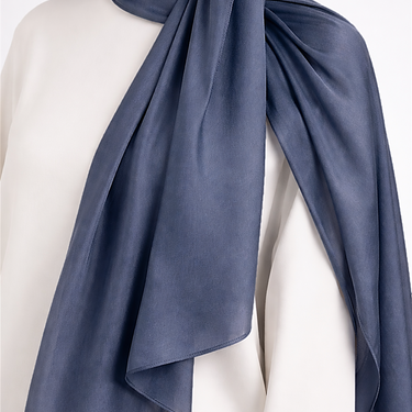 Navy Katan Silk Hijab
