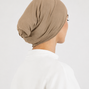 Mocha Single Stitched Modal Hijab & Cap Set