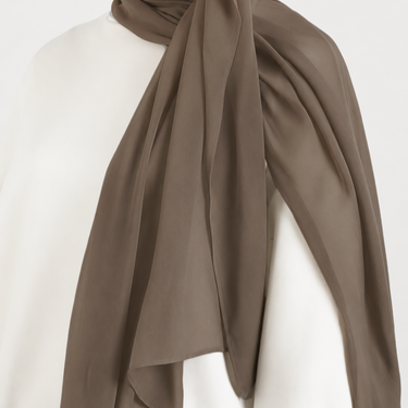 Ash Brown Single Stitched Modal Hijab & Cap Set