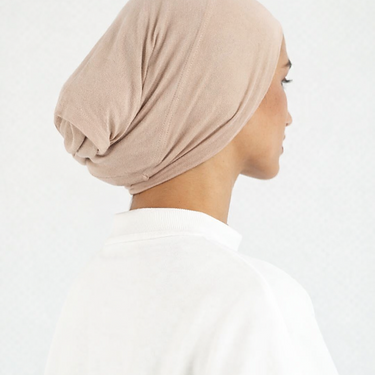 Beige Single Stitched Modal Hijab & Cap Set