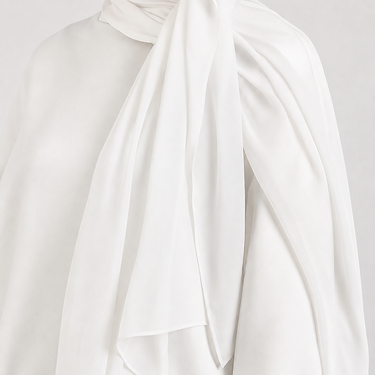 White Single Stitched Modal Hijab & Cap Set