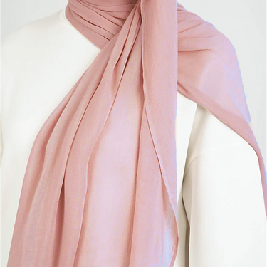 Pink Single Stitched Modal Hijab & Cap Set