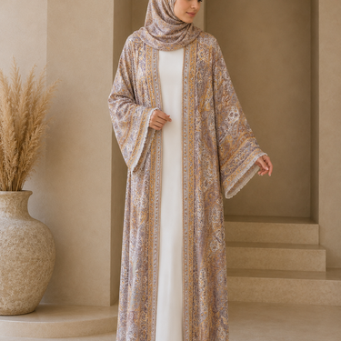 Sunset Pashmina Open Abaya