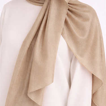 Beige Katan Silk Hijab