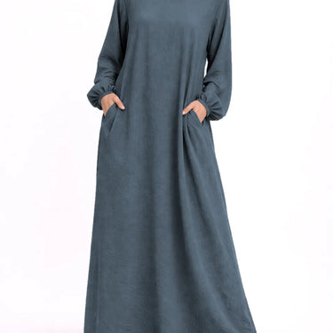Teal/Dark Grey Essential Crepe Abaya Girls