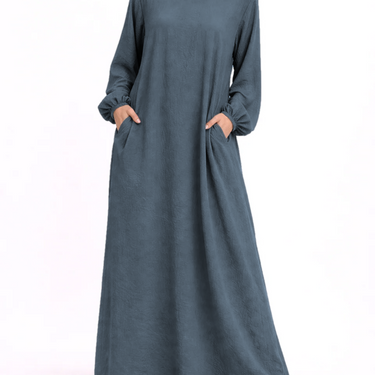 Teal/Dark Grey Essential Crepe Abaya