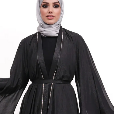 Black - Makeba Organza Abaya Set