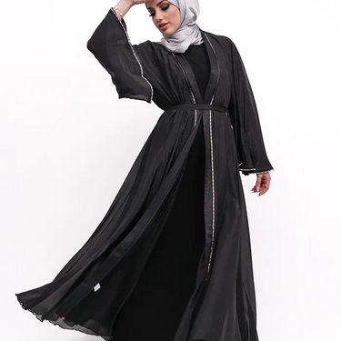 Black - Makeba Organza Abaya Set