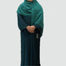 Teal Girls Pleated Batwing Abaya
