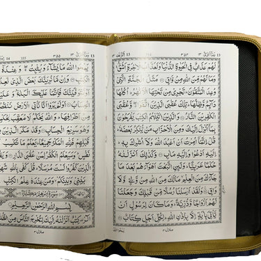 Gold Cover Zip Quran (23-S)