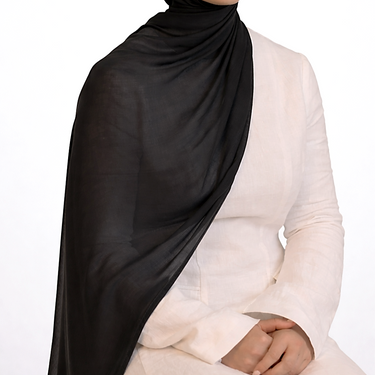 Black Double Stitched Modal Hijab