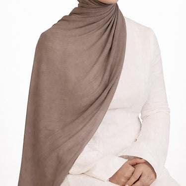 Brown Double Stitched Modal Hijab