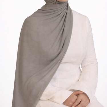 Cloud Grey Double Stitched Modal Hijab