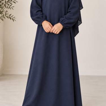 Midnight Navy Essential Crepe Abaya Girls