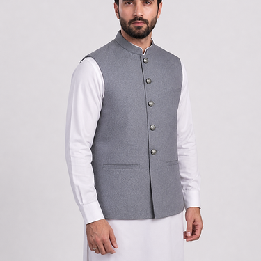 Grey Heritage Textured Waistcoat