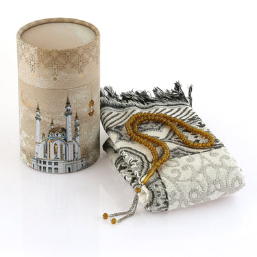 Istanbul Prayer Mat & Tasbih Gift Box - Beige