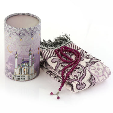 Istanbul Prayer Mat & Tasbih Gift Box - Lilac