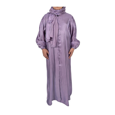 Girls Embellished Organza Abaya - Lavender