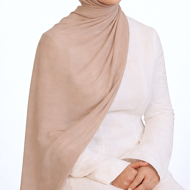 Light Beige Double Stitched Modal Hijab