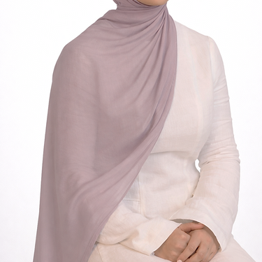 Light Mauve Double Stitched Modal Hijab