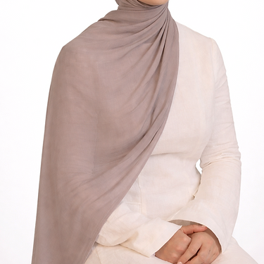 Light Taupe Double Stitched Modal Hijab